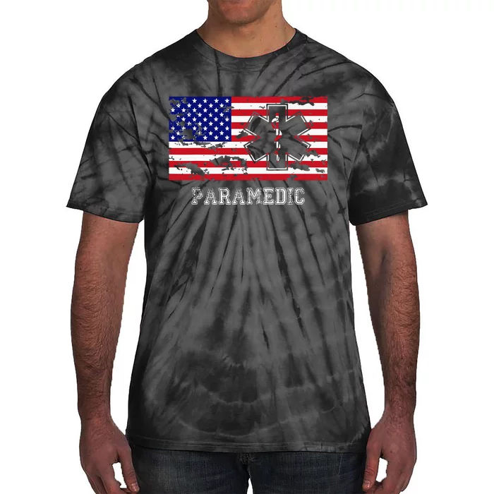 Paramedic Usa Flag Tie-Dye T-Shirt