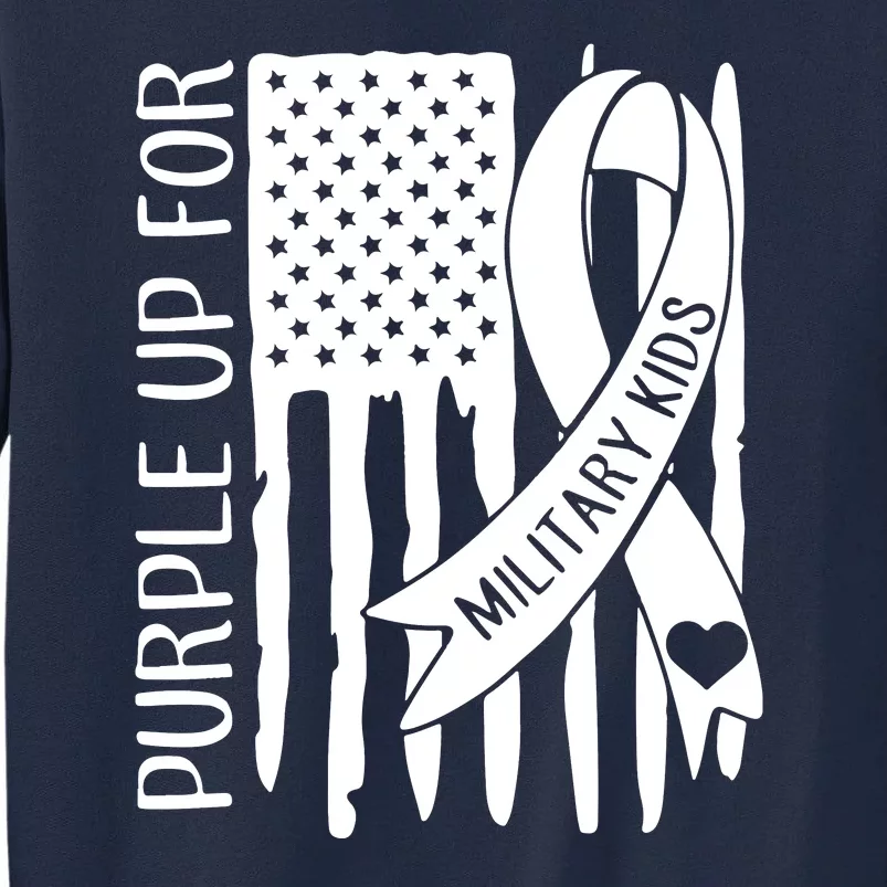 Purple Up For Military Children Purple Ribbon Tall Sweatshirt