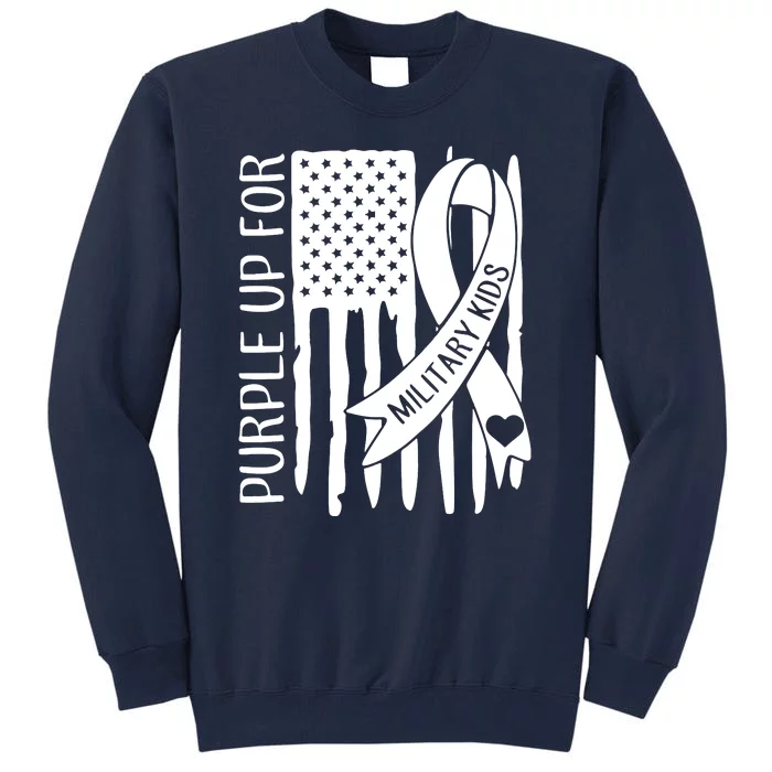 Purple Up For Military Children Purple Ribbon Tall Sweatshirt