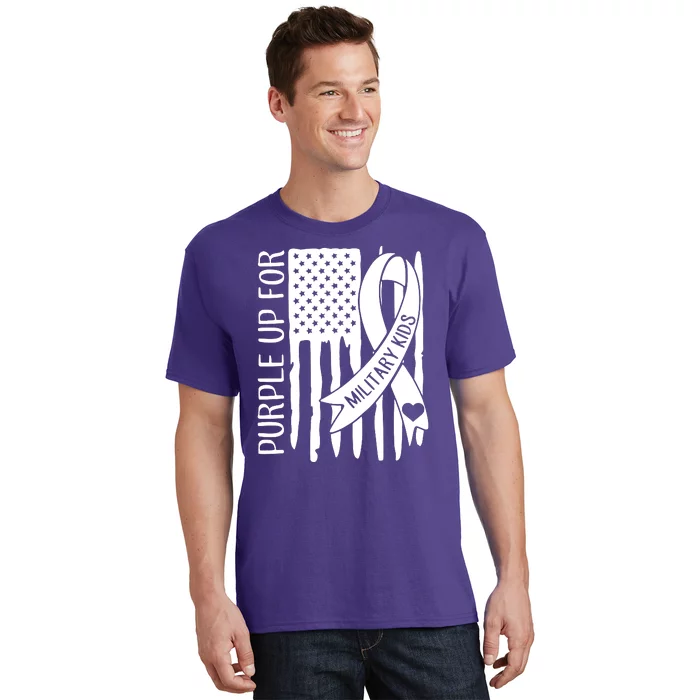 Purple Up For Military Children Purple Ribbon T-Shirt