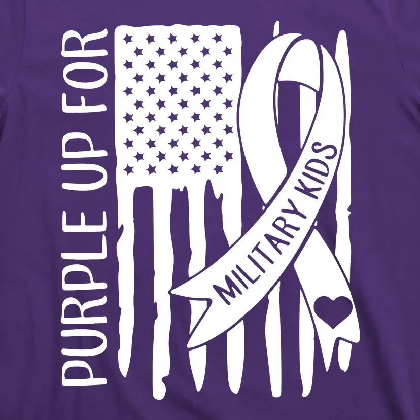 Purple Up For Military Children Purple Ribbon T-Shirt