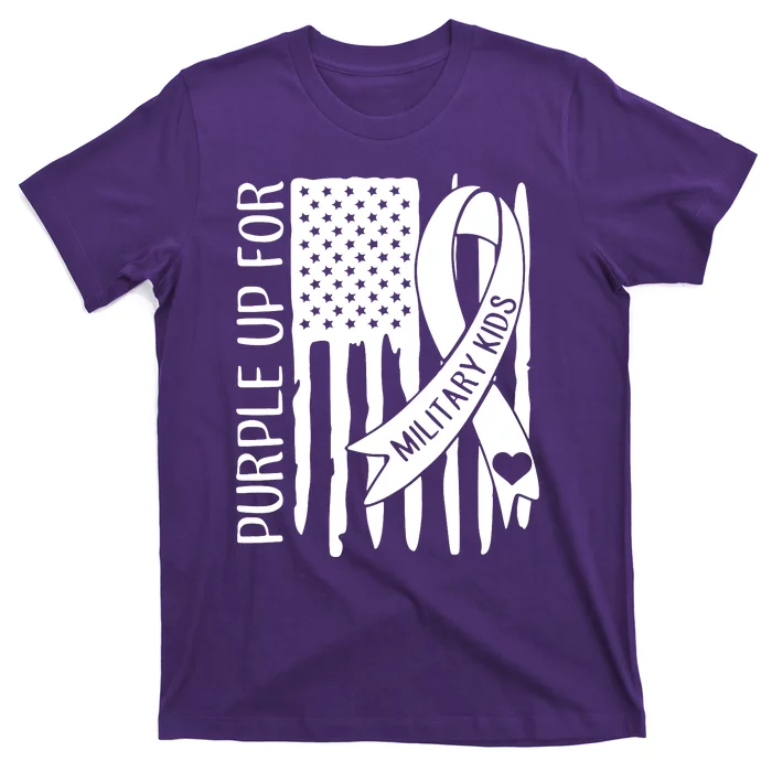 Purple Up For Military Children Purple Ribbon T-Shirt