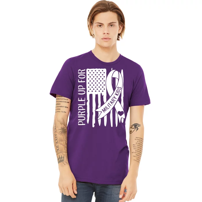 Purple Up For Military Children Purple Ribbon Premium T-Shirt