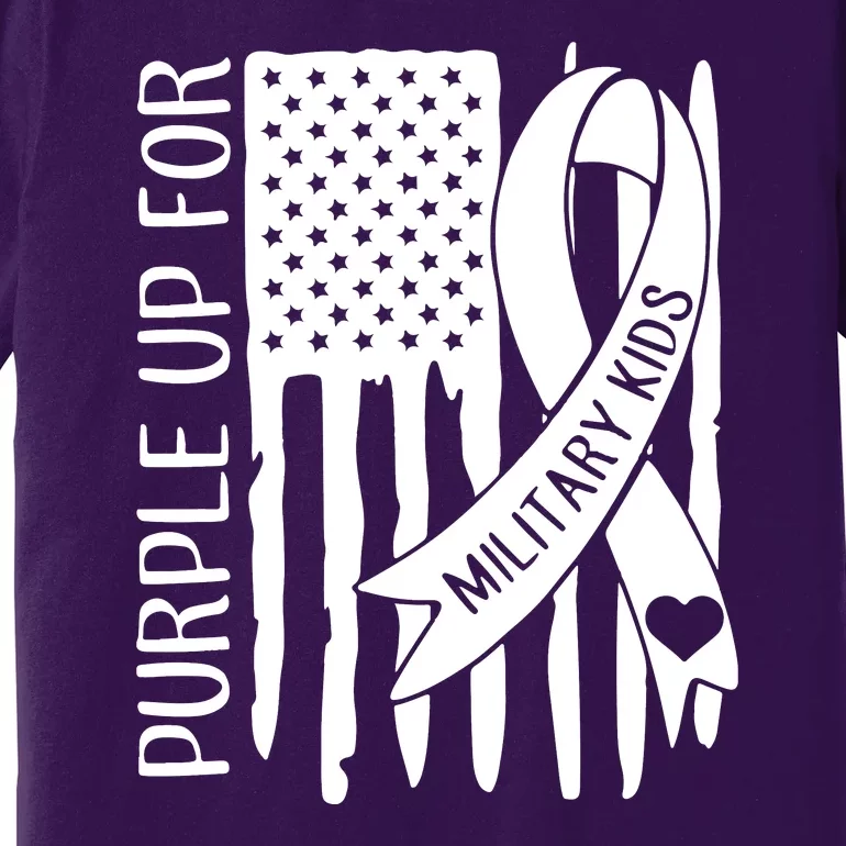 Purple Up For Military Children Purple Ribbon Premium T-Shirt