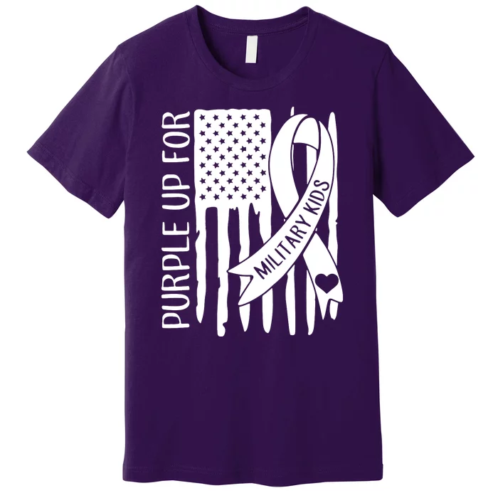 Purple Up For Military Children Purple Ribbon Premium T-Shirt