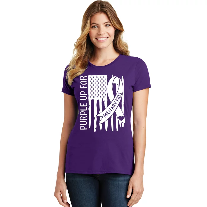 Purple Up For Military Children Purple Ribbon Women's T-Shirt