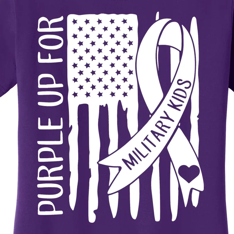 Purple Up For Military Children Purple Ribbon Women's T-Shirt