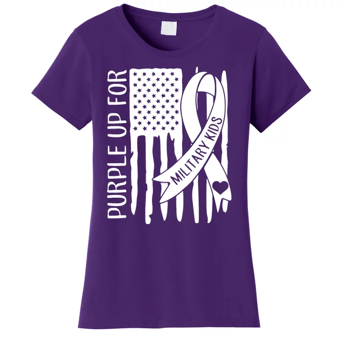 Purple Up For Military Children Purple Ribbon Women's T-Shirt