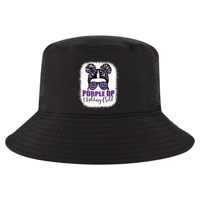 Purple up for military Messy bun Military child Month Cool Comfort Performance Bucket Hat