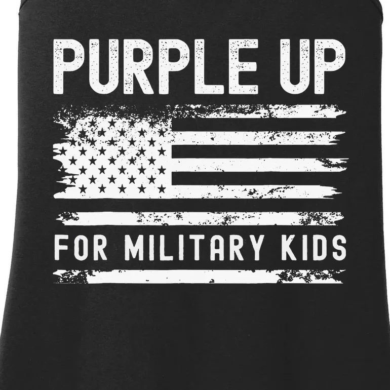 Purple Up For Military Child Month Usa Flag Ladies Essential Tank