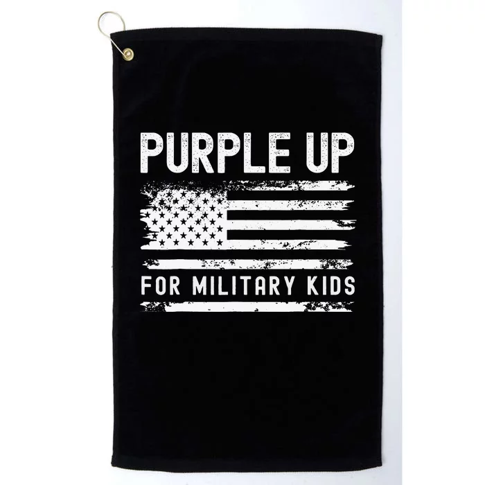 Purple Up For Military Child Month Usa Flag Platinum Collection Golf Towel