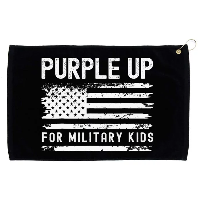 Purple Up For Military Child Month Usa Flag Grommeted Golf Towel