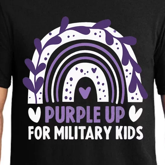 Purple Up for Military Month Military Child Rainbow Pajama Set