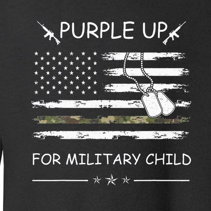 Purple Up For Military Child Month USA Flag Toddler Sweatshirt