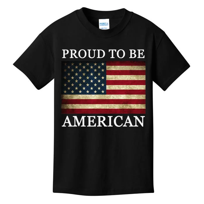 Patriotic USA Flag - Proud To Be American 4th Of July Kids T-Shirt