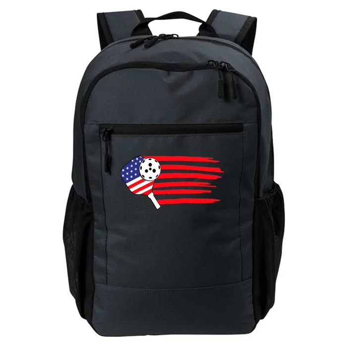 Pickleball US Flag American Patriotic Pickleball 4th Of July Daily Commute Backpack