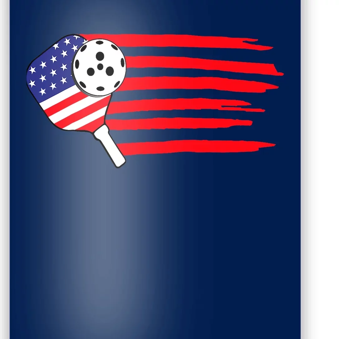 Pickleball US Flag American Patriotic Pickleball 4th Of July Poster