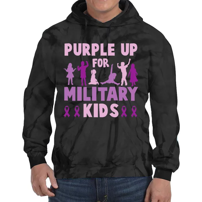 Purple Up For Military Month Of The Military Child Tie Dye Hoodie