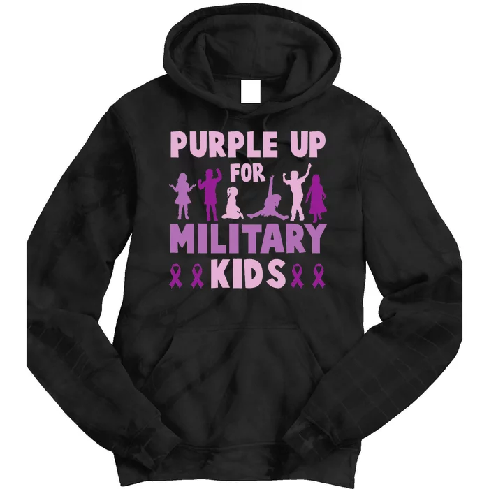 Purple Up For Military Month Of The Military Child Tie Dye Hoodie