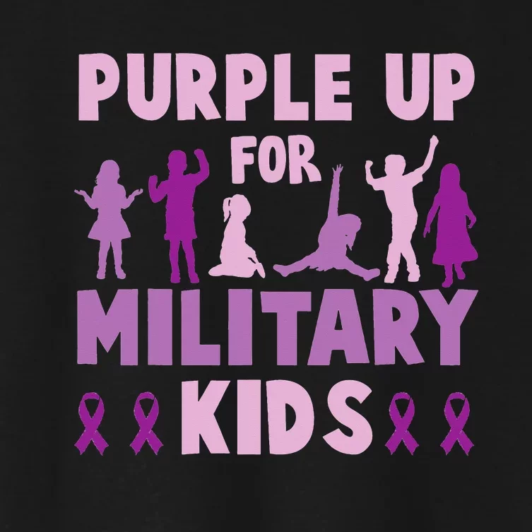 Purple Up For Military Month Of The Military Child Women's Crop Top Tee