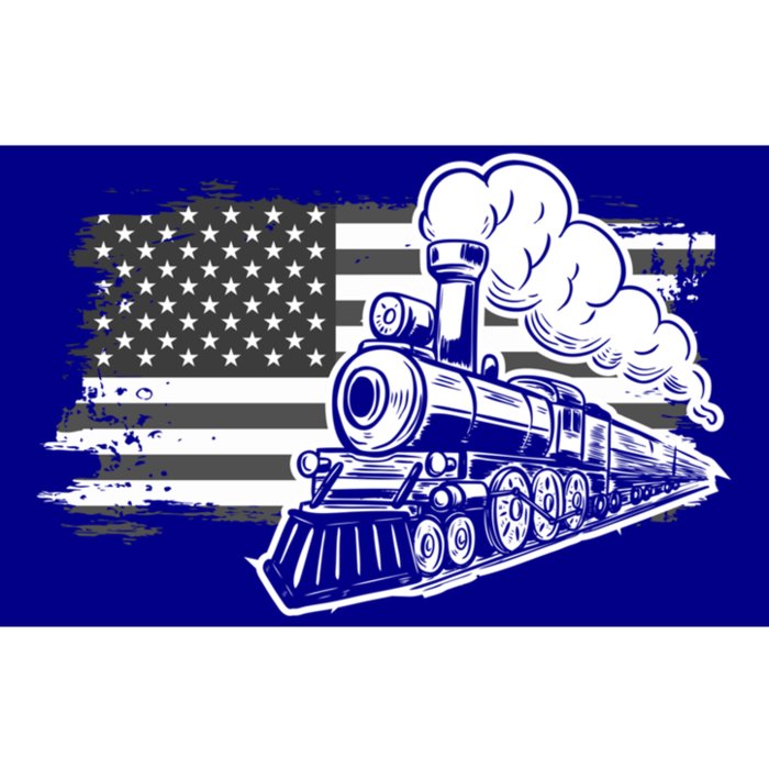 Patriotic Us Flag Train Model Trains Trainspotting Funny Gift Bumper Sticker