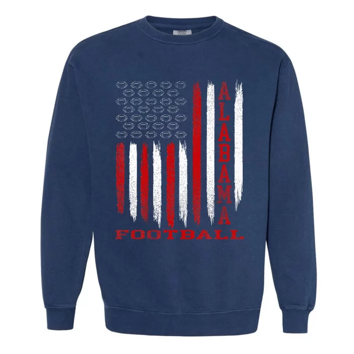 Patriotic USA Flag Alabama Football Season Party Garment-Dyed Sweatshirt