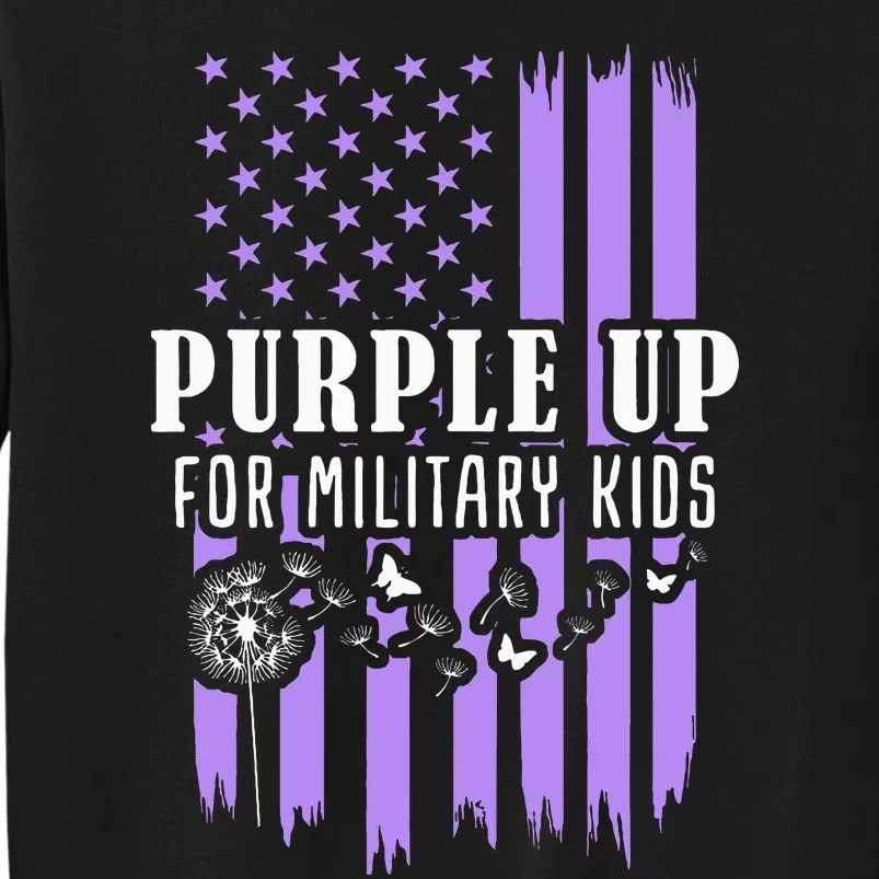 Purple Up For Military Child Month Usa Flag Sweatshirt