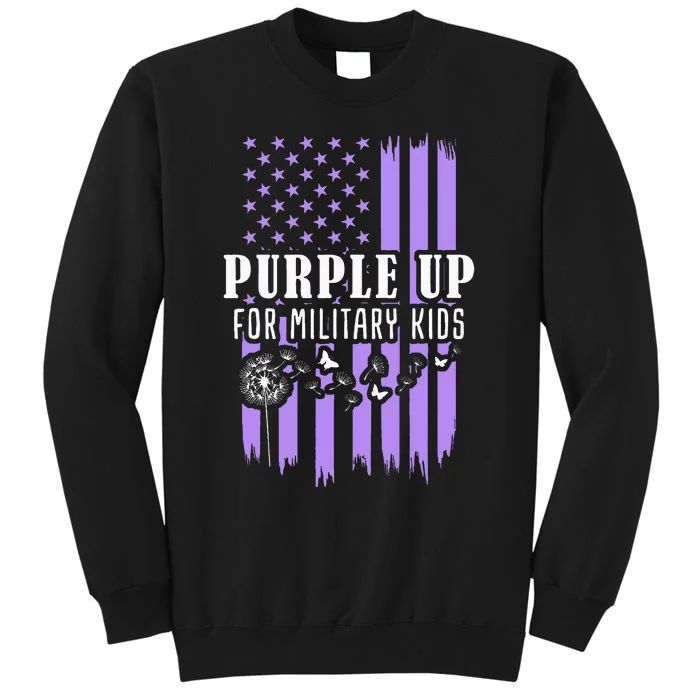 Purple Up For Military Child Month Usa Flag Sweatshirt