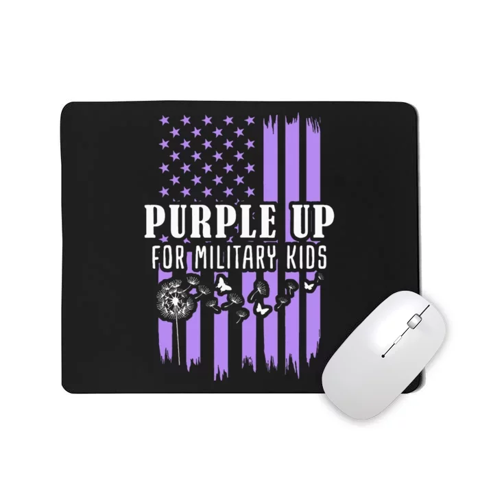 Purple Up For Military Child Month Usa Flag Mousepad