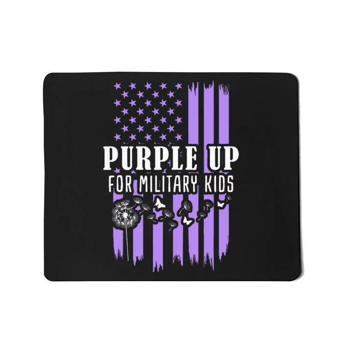 Purple Up For Military Child Month Usa Flag Mousepad