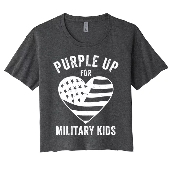 Purple Up For Military Military Child Month Women's Crop Top Tee