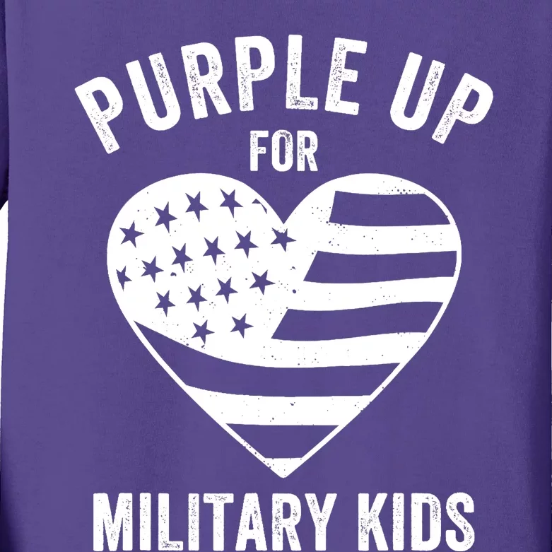 Purple Up For Military Military Child Month Kids Long Sleeve Shirt