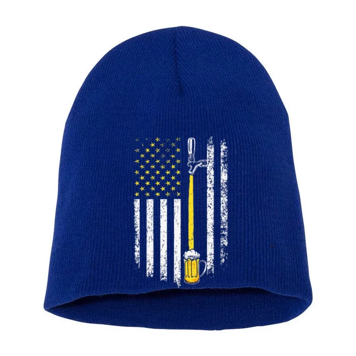 Patriotic US Flag American Brewery Craft Beer Funny Short Acrylic Beanie