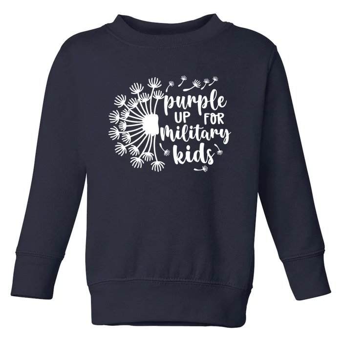 Purple Up For Military Kid_s Dandelion Military Child Month Toddler Sweatshirt