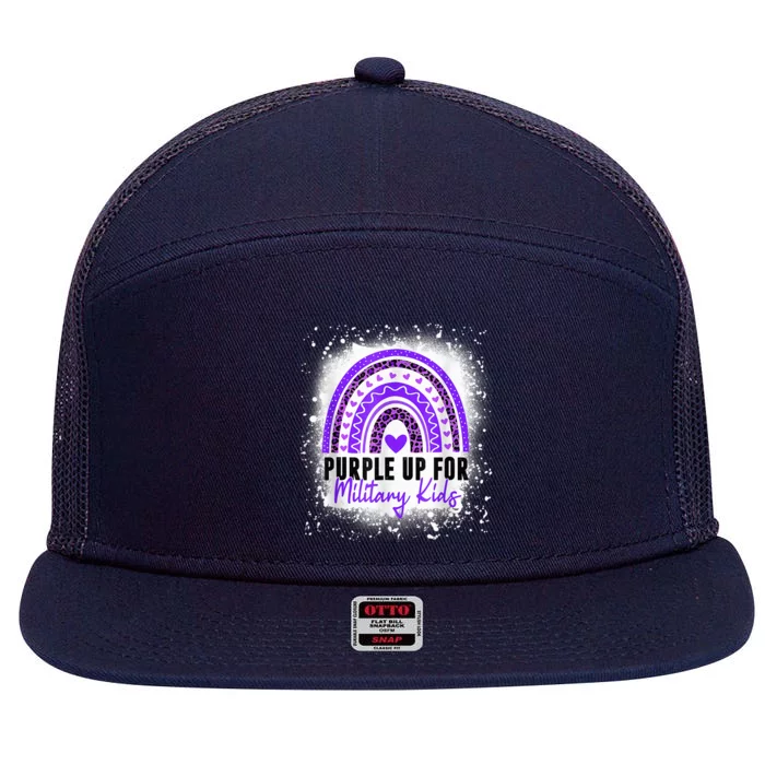 Purple Up For Military Kid Month Of The Military Child 7 Panel Mesh Trucker Snapback Hat