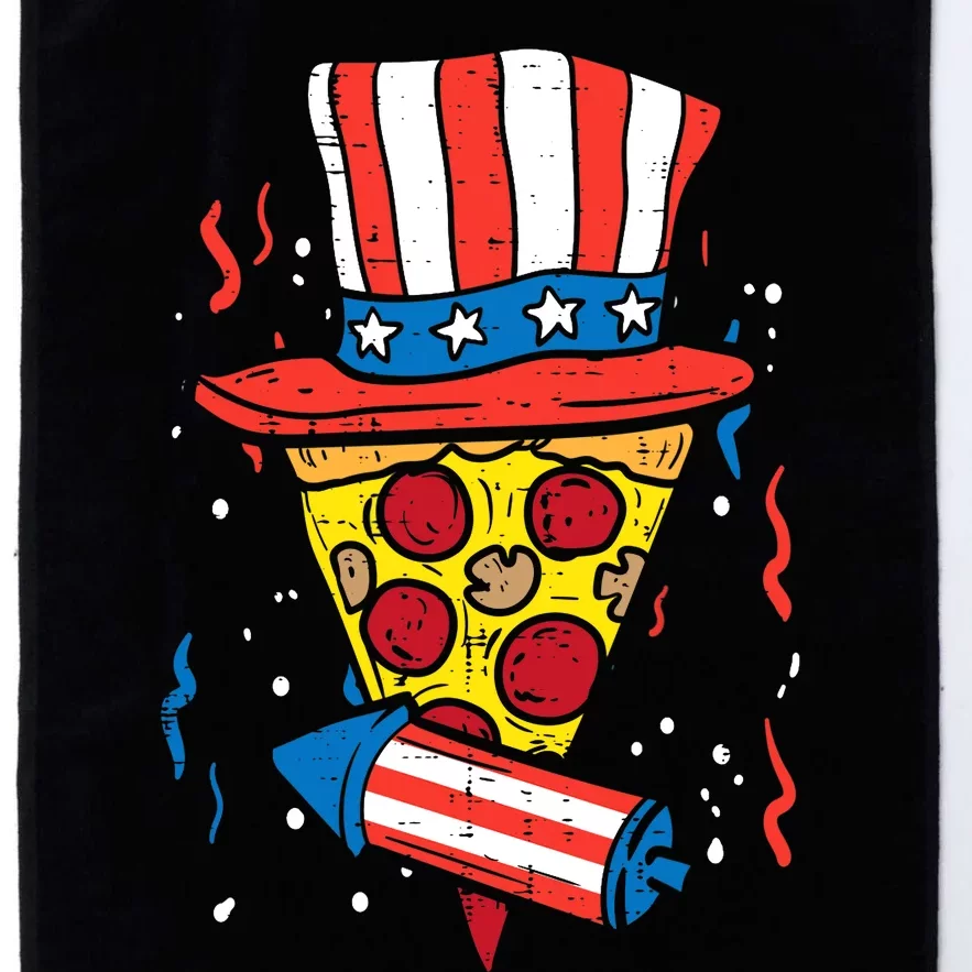 Pizza US Flag Hat Firecracker 4th Of July Food Patriotic Platinum Collection Golf Towel