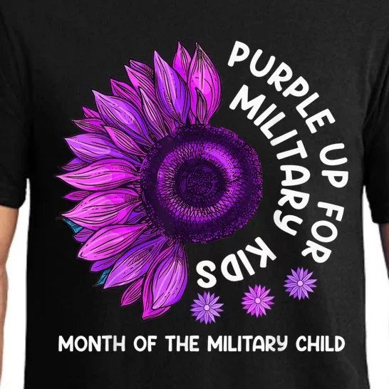 Purple Up For Military Kid Sunflower For Military Child Pajama Set