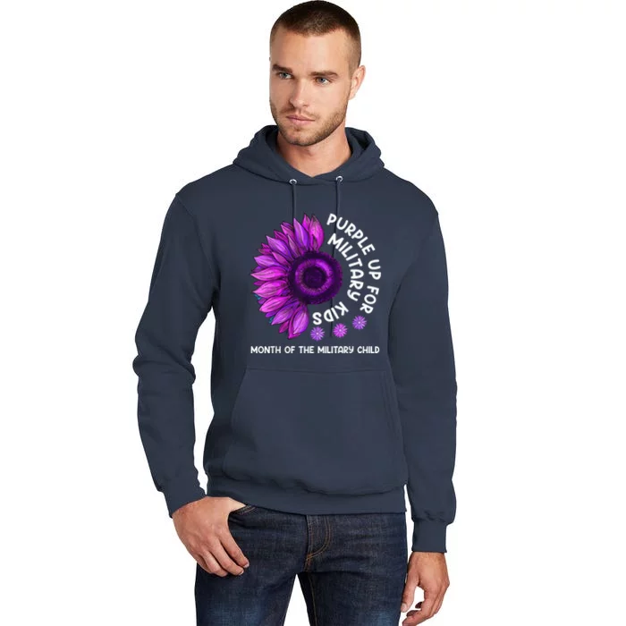 Purple Up For Military Kid Sunflower For Military Child Tall Hoodie