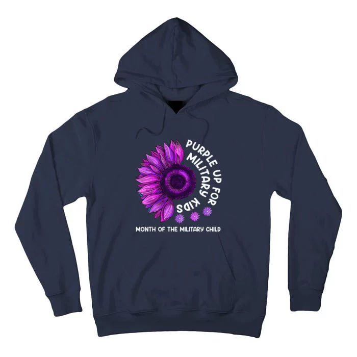 Purple Up For Military Kid Sunflower For Military Child Tall Hoodie