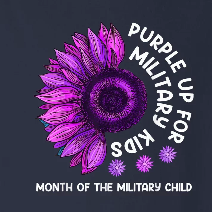 Purple Up For Military Kid Sunflower For Military Child Toddler Long Sleeve Shirt