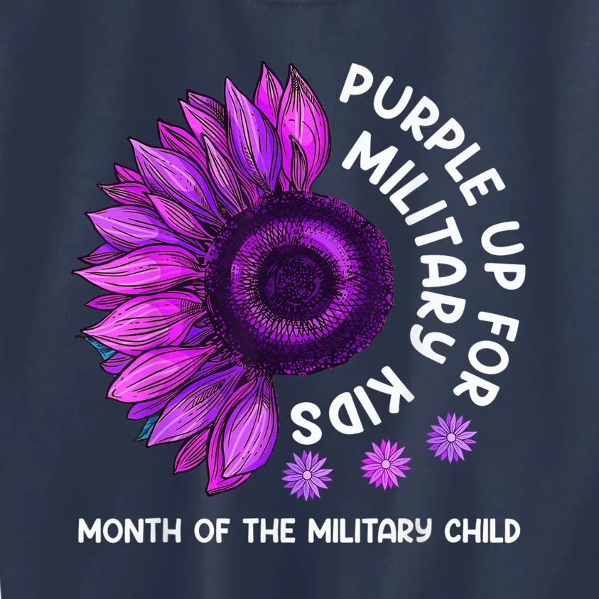 Purple Up For Military Kid Sunflower For Military Child Kids Sweatshirt