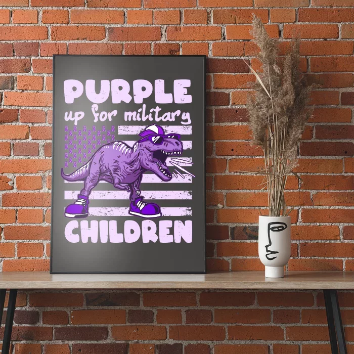 Purple Up For Military Children TRex Dinosaur Poster