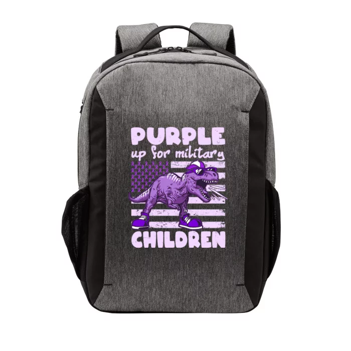 Purple Up For Military Children TRex Dinosaur Vector Backpack