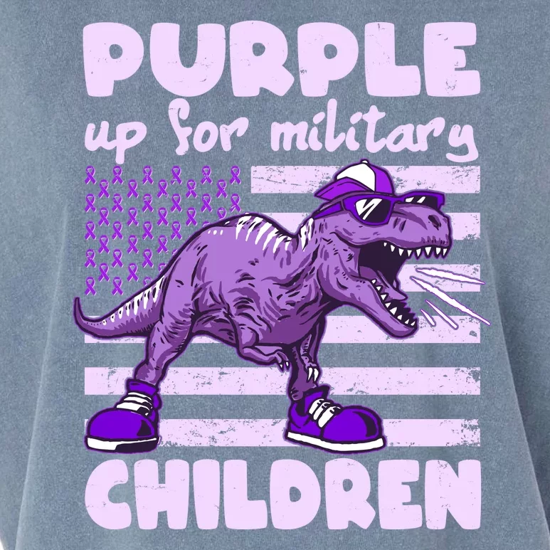 Purple Up For Military Children TRex Dinosaur Garment-Dyed Women's Muscle Tee