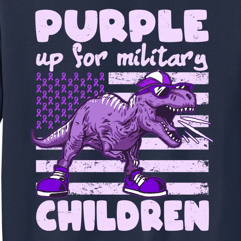 Purple Up For Military Children TRex Dinosaur Sweatshirt