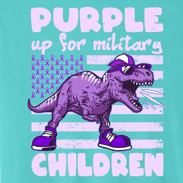 Purple Up For Military Children TRex Dinosaur ChromaSoft Performance T-Shirt