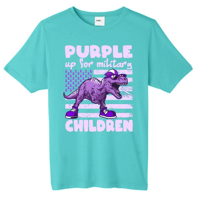 Purple Up For Military Children TRex Dinosaur ChromaSoft Performance T-Shirt