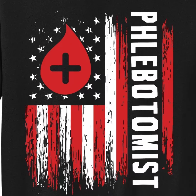 Phlebotomist US Flag Syringe Blood Veins Phlebotomy Tech Sweatshirt