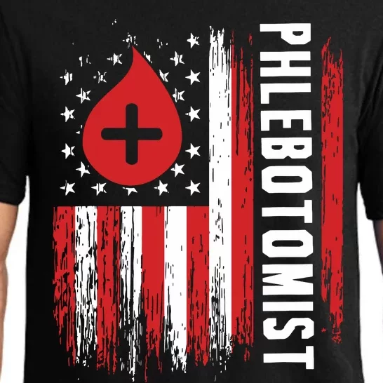 Phlebotomist US Flag Syringe Blood Veins Phlebotomy Tech Pajama Set