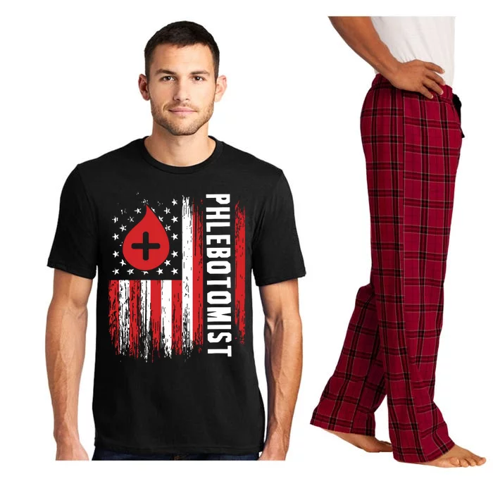 Phlebotomist US Flag Syringe Blood Veins Phlebotomy Tech Pajama Set